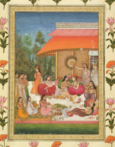 Ladies Feasting, from the Small Clive Album by Mughal School